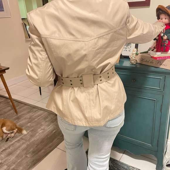 ANDREW MARC NEW belted jacket camel jacket  with print lining - Picture 5 of 5